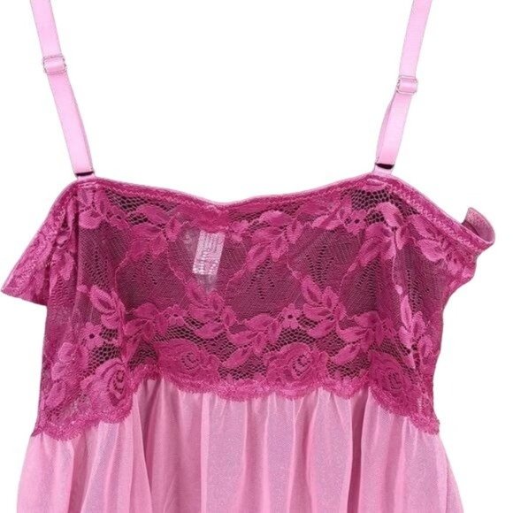 FRENCH AFFAIR BABYDOLL SET SIZE LARGE FUCHSIA COLOR - Picture 4 of 14